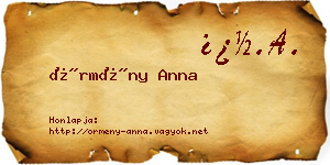 Örmény Anna névjegykártya
